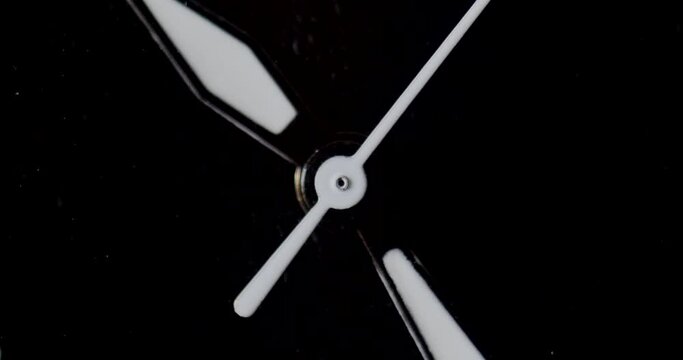 Clock show the running time. Close up running time pointer. Watch, time, life.