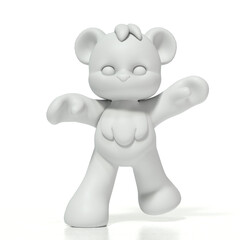 Fototapeta na wymiar 3D-illustration of a cute and funny cartoon teddy bear