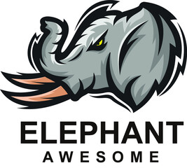 elephant character mascot logo