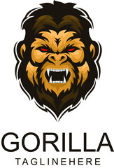 gorilla head character mascot logo