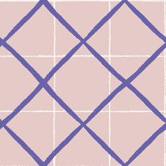 Vector violet lines check pink seamless pattern