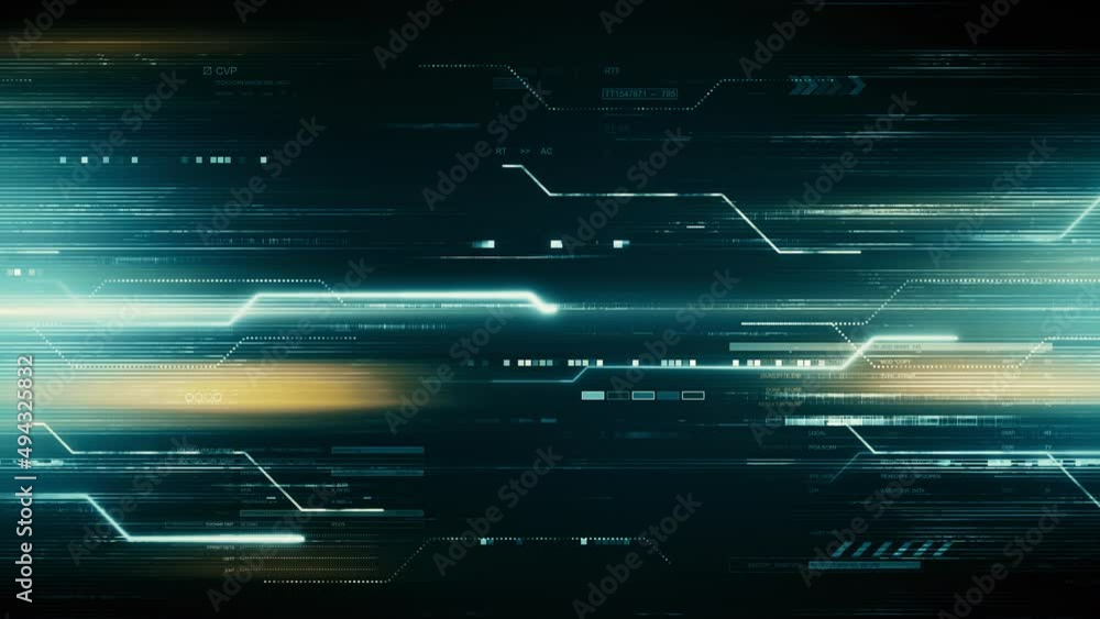 Poster technology background. futuristic video footage. abstract circuit lines and digital particles motion