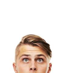 Now that caught my attention.... Cropped shot of a young hipster isolated on white.