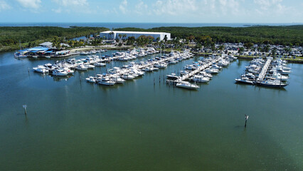 Aerial view of Florida's southwest marina in the United States