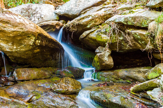 Scenic view of water streaming through the rocks in Ocoee River