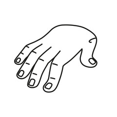 Isolated hand cartoon outline icon doing a gesture Vector illustration