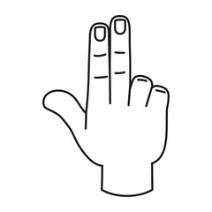Isolated hand cartoon outline icon doing a gesture Vector illustration