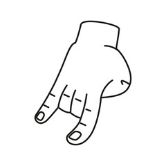 Isolated hand cartoon outline icon doing a gesture Vector illustration