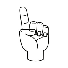 Isolated hand cartoon outline icon doing a gesture Vector illustration