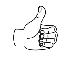 Isolated hand cartoon outline icon doing a gesture Vector illustration