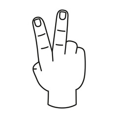 Isolated hand cartoon outline icon doing a gesture Vector illustration