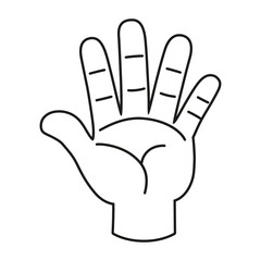 Isolated hand cartoon outline icon doing a gesture Vector illustration