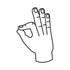 Isolated hand cartoon outline icon doing a gesture Vector illustration