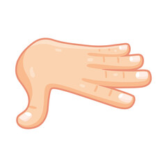 Isolated hand cartoon icon doing a gesture Vector illustration