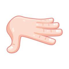 Isolated hand cartoon icon doing a gesture Vector illustration