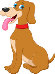 cute dog cartoon isolated on white background