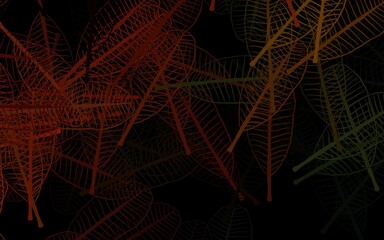 Dark Green, Yellow vector doodle template with flowers, leaves.