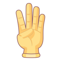 Isolated hand cartoon icon doing a gesture Vector illustration