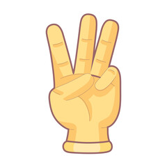 Isolated hand cartoon icon doing a gesture Vector illustration