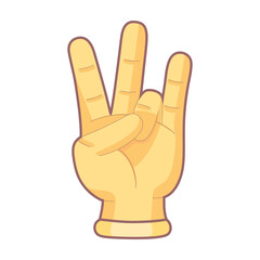Isolated hand cartoon icon doing a gesture Vector illustration