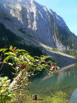 Beautiful view of the Benit Lake in Saxonnex, Haute Savoie, France
