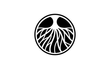 Creative abstract life rooted on white background vector logo design template
