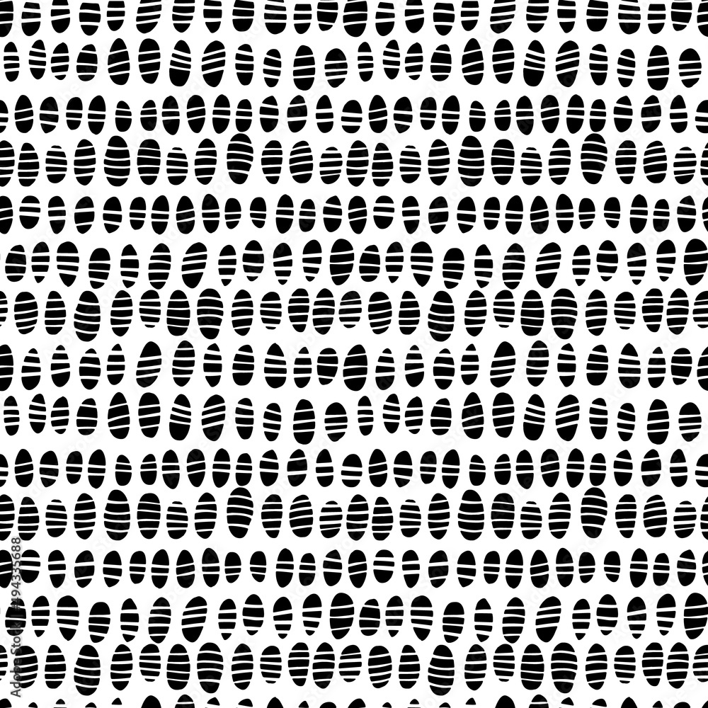 Poster vector seamless black and white pattern with seeds motif. abstract monochrome minimalistic backgroun