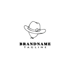 cowboy hat logo cartoon icon design template illustration