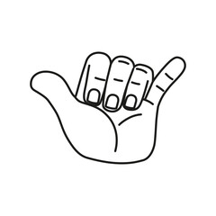 Obraz premium Isolated hand cartoon outline icon doing a gesture Vector illustration