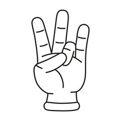 Isolated hand cartoon outline icon doing a gesture Vector illustration