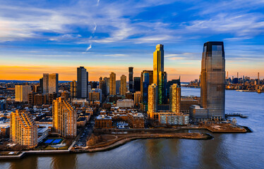 sunset over manhattan