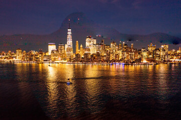 Fototapeta premium sunset over manhattan