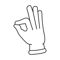 Isolated hand cartoon outline icon doing a gesture Vector illustration