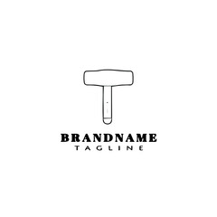 hammer logo template icon black design vector illustration