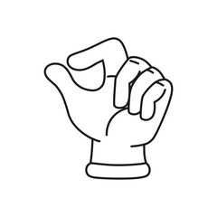 Isolated hand cartoon outline icon doing a gesture Vector illustration