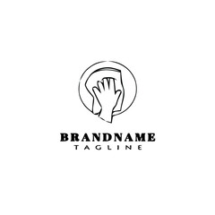 hand wipe logo cartoon icon design template black isolated vector illustration