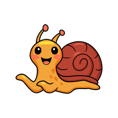 Cute little snail cartoon character