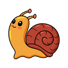 Cute little snail cartoon character