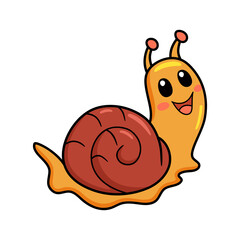 Cute little snail cartoon character