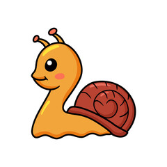 Cute little snail cartoon character