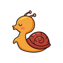Cute little snail cartoon kissing
