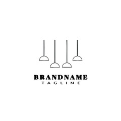 hanging light logo cartoon template icon design black isolated vector