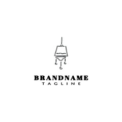 hanging light logo cartoon template icon design black isolated vector