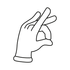 Isolated hand cartoon outline icon doing a gesture Vector illustration