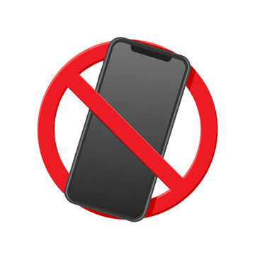 warning sign no cell phone not allowed calls smartphone vector illustration prohibition sign do not use mobile telephones