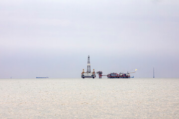 Offshore oil drilling platform in Caofeidian sea area, China