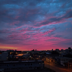 sunrise over the city