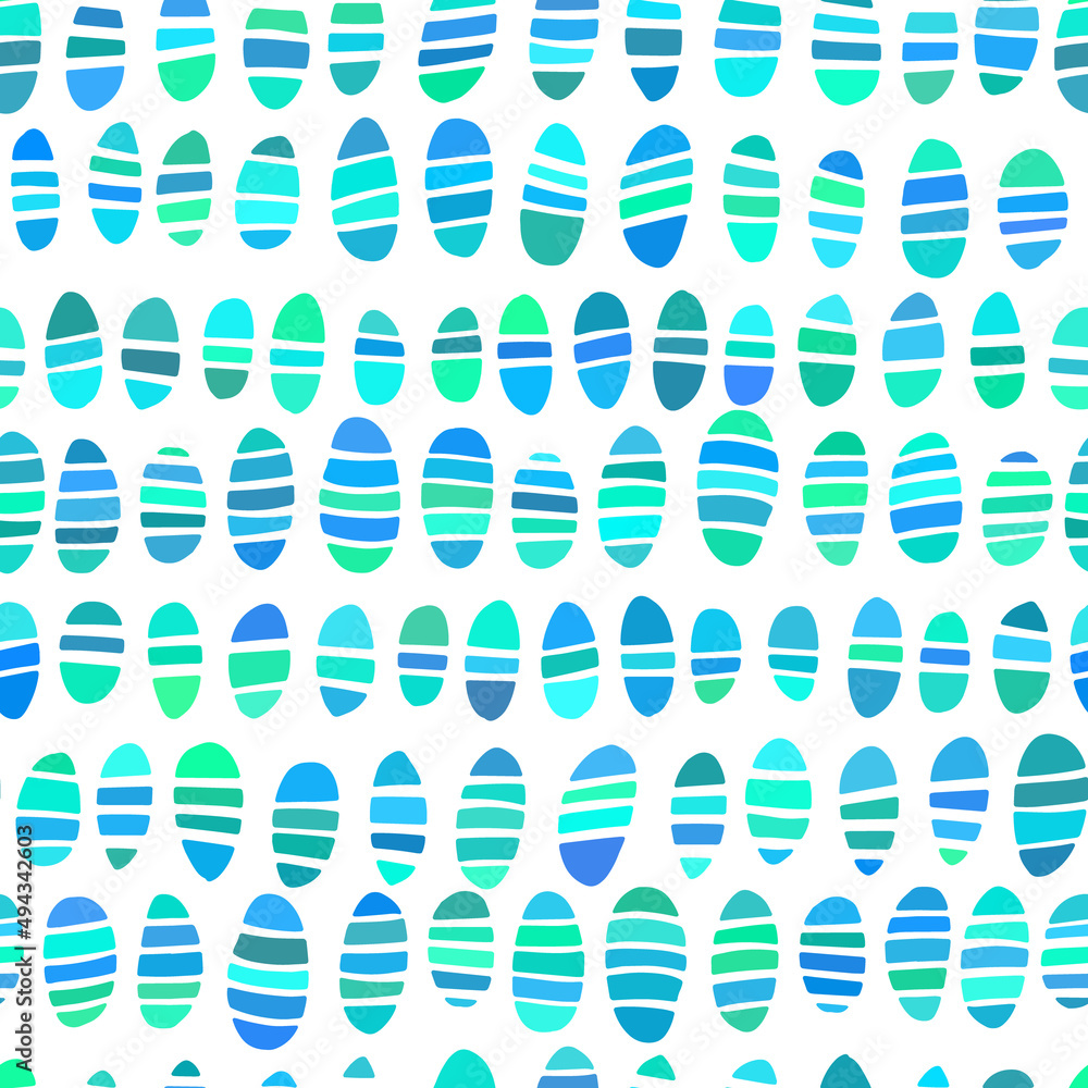 Poster vector seamless pattern with beads motif. abstract blue color palette minimalistic background. strip