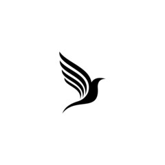 simple bird logo design, elegant bird symbol silhouette vector