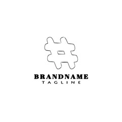 hash tag logo cartoon icon design template black isolated vector illustration